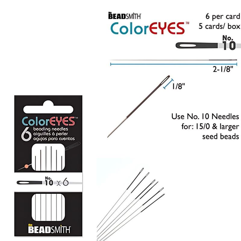 #10 Beading Needles, 6pcs, 2&quot; Long, 1gm/0.04oz