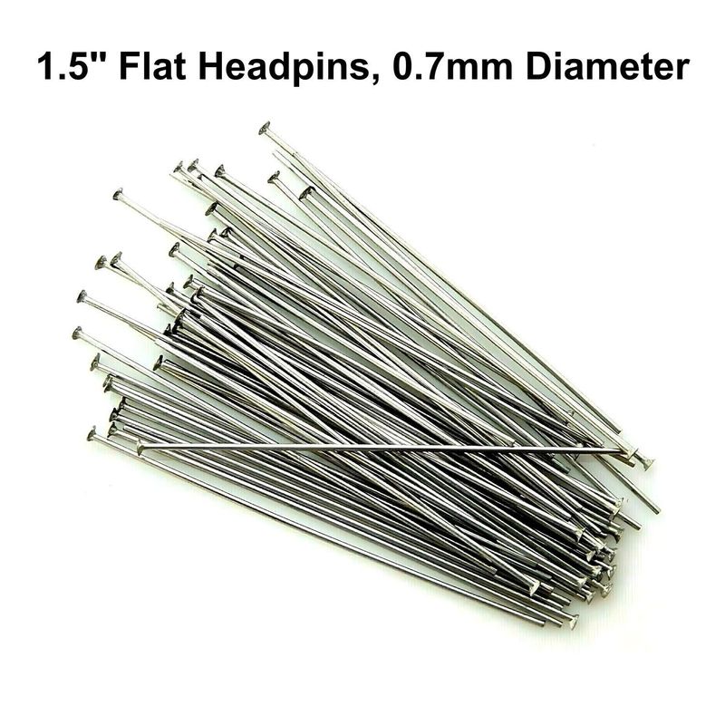 1.5&quot; Flat Stainless Steel Headpins, Approx 100pcs, 0.7mm/21 Guage, 14gms/0.49oz