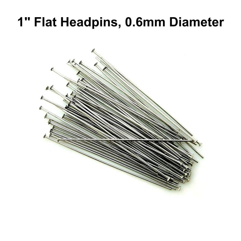 1&quot; Flat Stainless Steel Headpins, Approx 100pcs, 0.6mm/22 Guage, 8gms/0.28oz