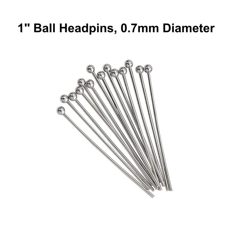 1&quot; Ball Stainless Steel Headpins, Approx 50pcs, 0.7mm/21 Guage, 10gms/0.35oz