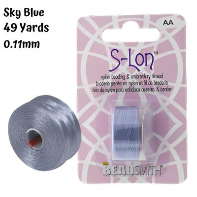 S-Lon Fine D Thread, Sky Blue, 49 Yards, Size - 0.11mm Diameter