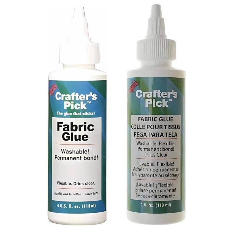 Crafter&#39;s Pink Fabric Glue, washable, permanent bond, drys clear, 4oz