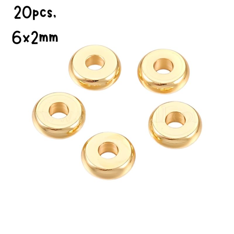 GP Stainless Steel SPacer Beads, 20pcs, 6x2mm Hole 1.8mm, 21gms/0.85ozs