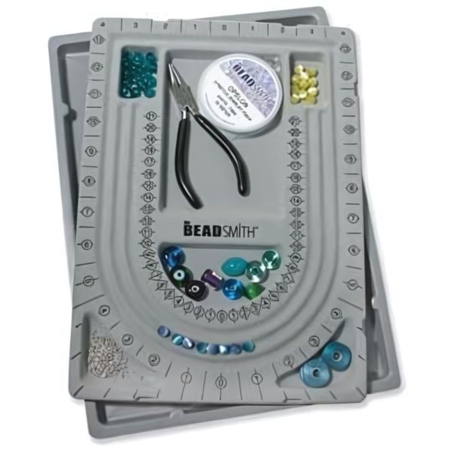 Bead Board, 3-U Channels, With Clear Lid, 9.25&#39;&#39;x13.25&#39;&#39;