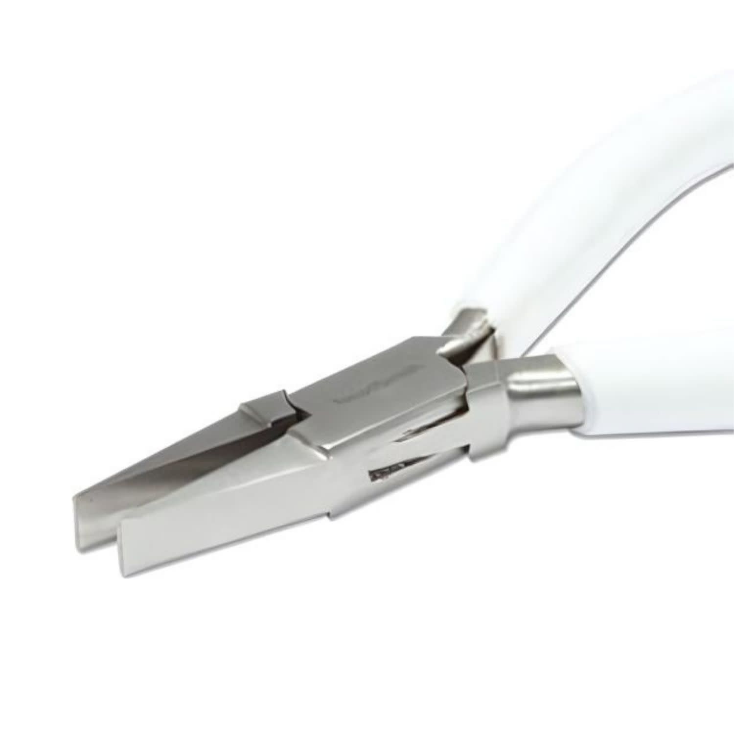 Flat Nose Pliers, White Pvc Handles, 5&#39;&#39; Long, 3oz