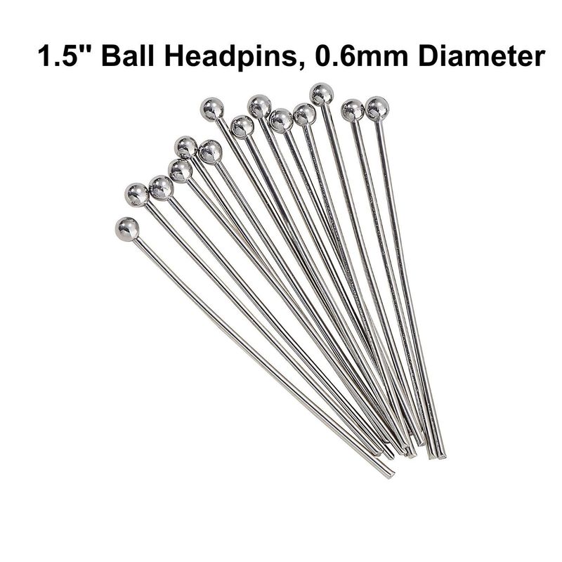 1.5&quot; Ball Stainless Steel Headpins,  Approx 40pcs, 0.7mm/21 Guage, 8gms/0.28oz