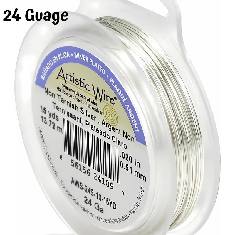 24 Gauge Tarnish Resistant, Silver Plated Copper Wire, 45ft/15yds