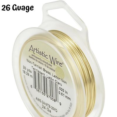 26 Gauge Tarnish Resistant, Brass  Copper Wire, 90ft/30yds