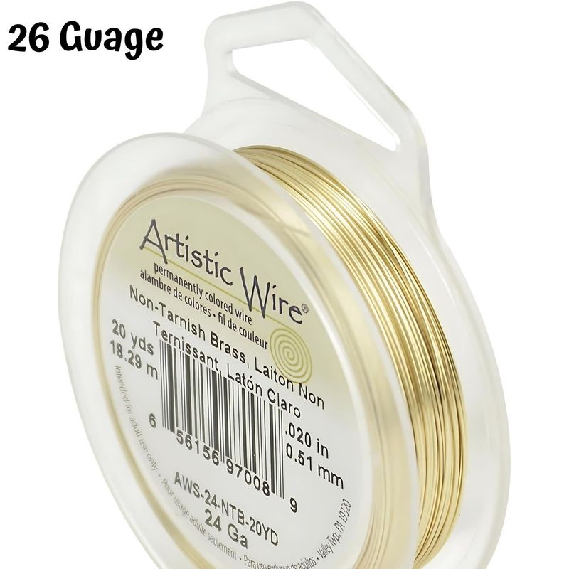 26 Gauge Tarnish Resistant, Brass  Copper Wire, 90ft/30yds