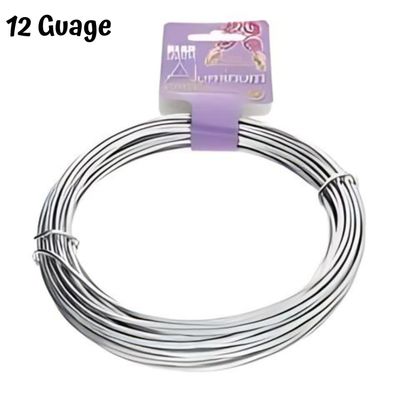 12 Gauge Aluminum Wire, Silver, 2.25mm, dead soft, 39ft/13yds