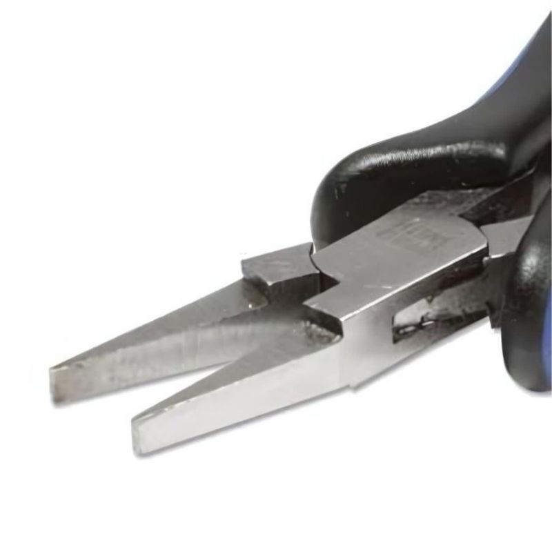 Flat Nose Pliers, Ergonomic Handles, Blue &amp; Black, 5&#39;&#39; Long