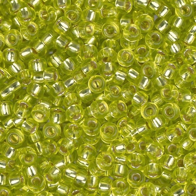 #11 Miyuki Seed Beads - Silver Lined Chartreuse, 11-91014-TB, Approx 24 Grams, 1 five inch tube