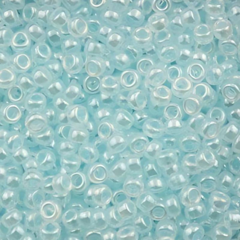 #11 Miyuki Seed Beads - Light Aqua Ceylon, 11-9522-TB, Approx 24 Grams, 1 five inch tube