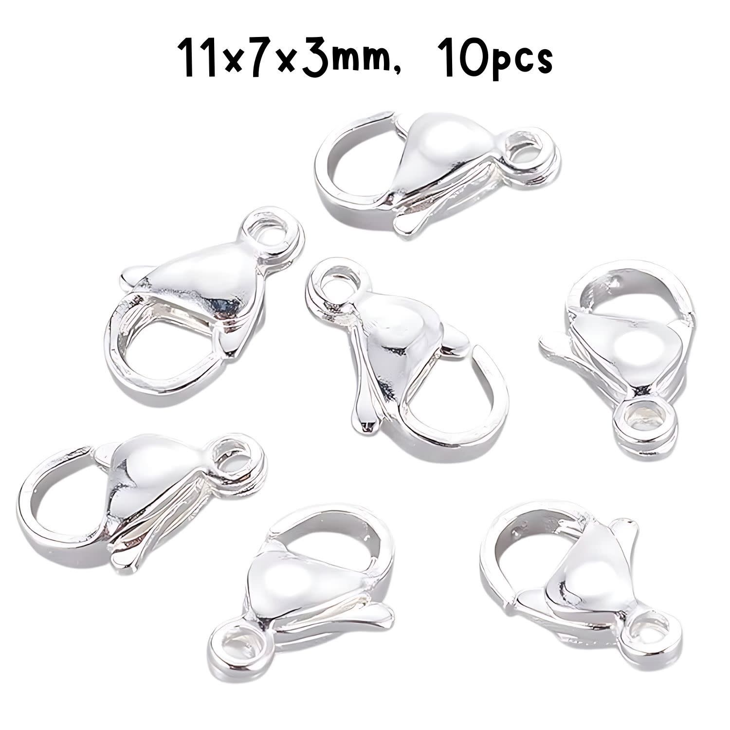 SP Stainless Steel Lobster Claw Clasps,, 10pcs, 11x7x3.5mm, Hole 1.4mm, 4gms/0.14oz