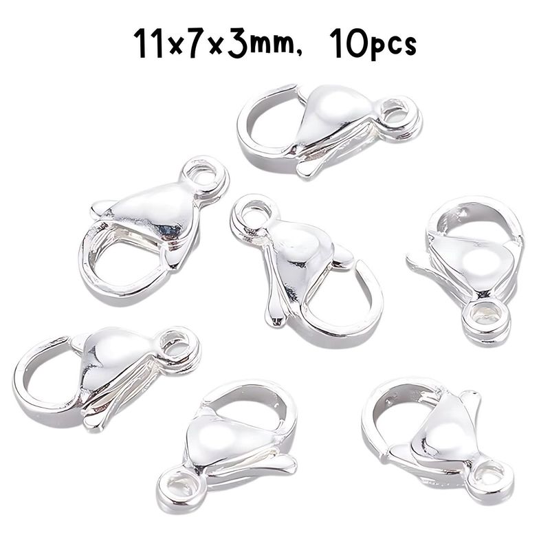 SP Stainless Steel Lobster Claw Clasps,, 10pcs, 11x7x3.5mm, Hole 1.4mm, 4gms/0.14oz