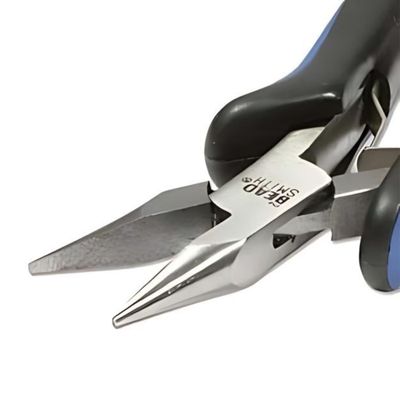 Chain Nose Pliers, Ergonomic Handles, Blue &amp; Black, 5&#39;&#39; Long, 3oz
