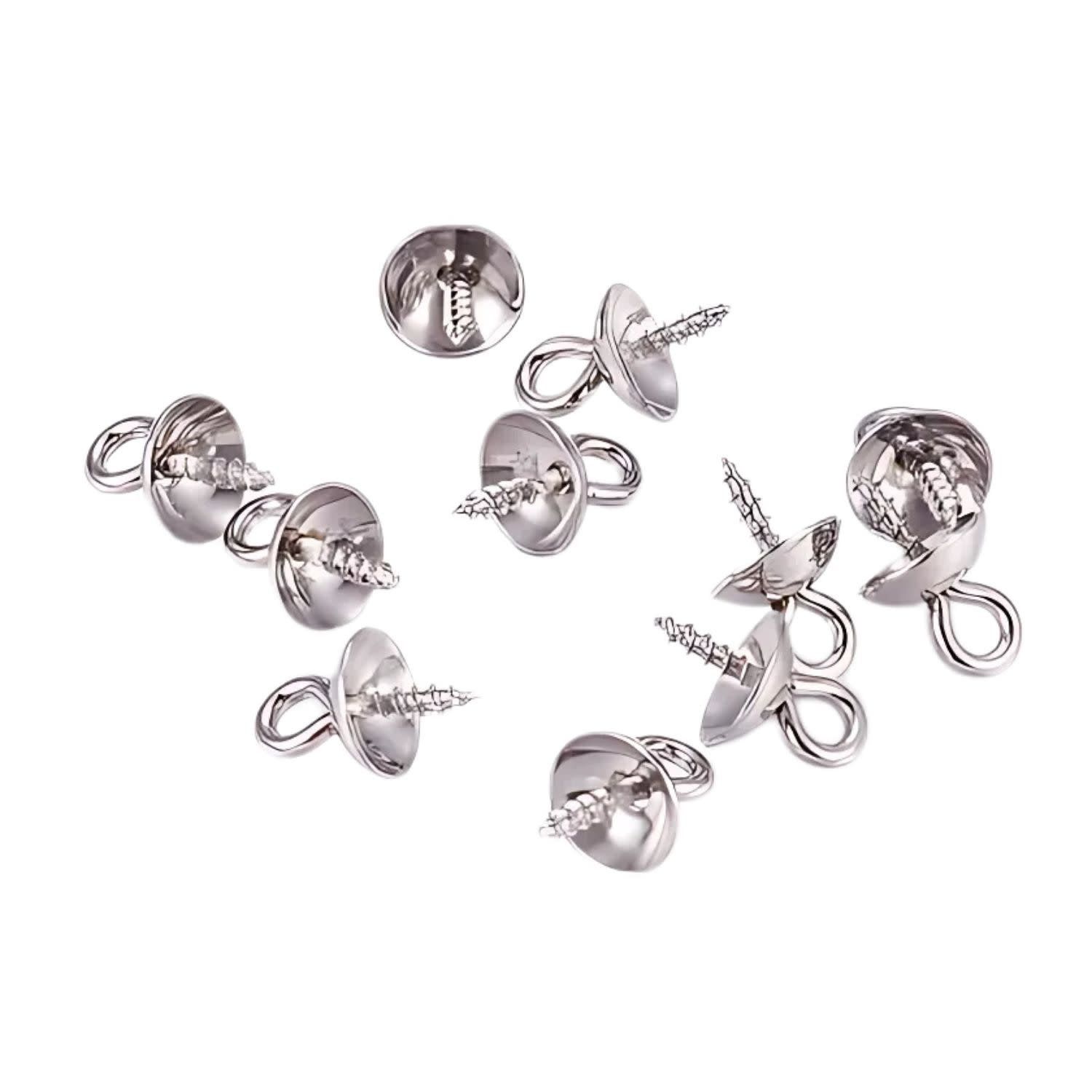 Stainless Steel Peg/Pin Bails, 20pcs, 10x4mm, Hole 2mm, 1mm In Diameter Pin, 4gms/0.14oz