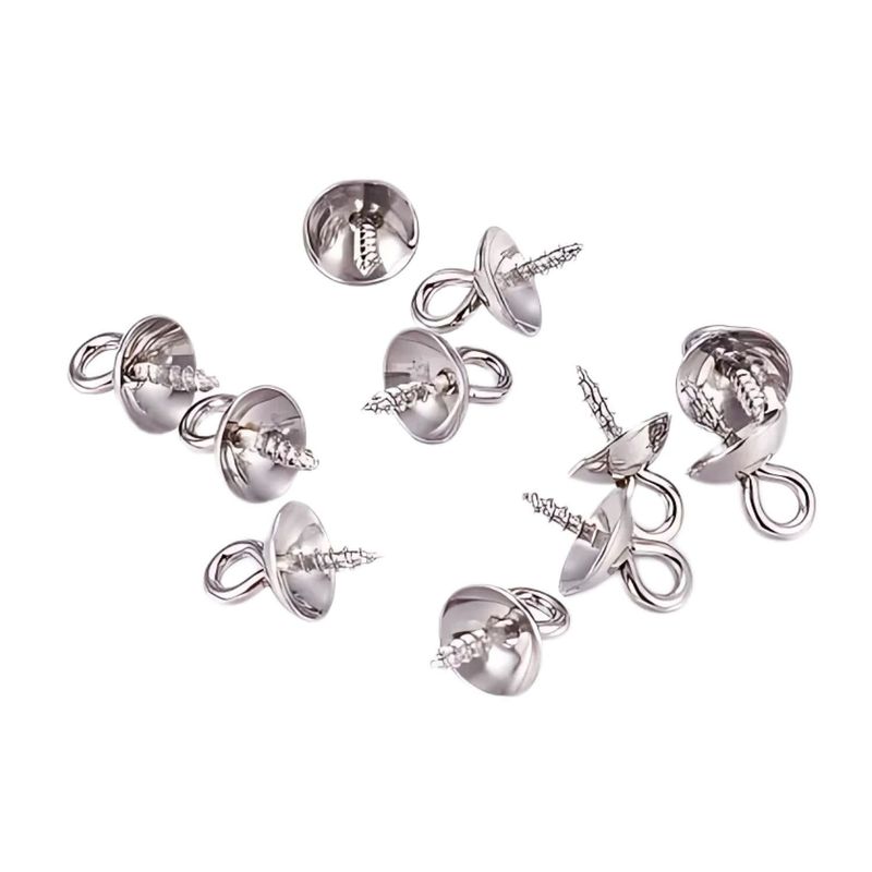 Stainless Steel Peg/Pin Bails, 20pcs, 10x4mm, Hole 2mm, 1mm In Diameter Pin, 4gms/0.14oz