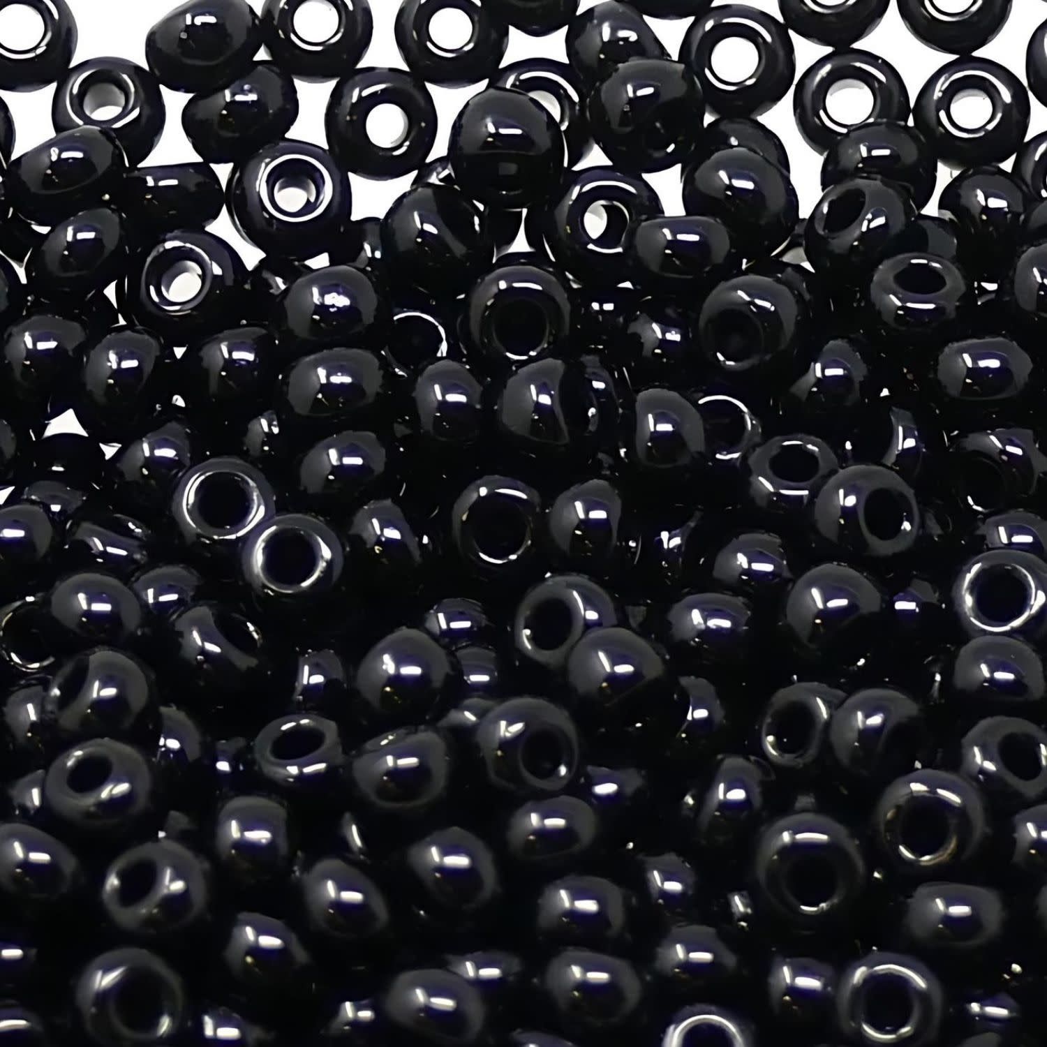 #11 Miyuki Seed Beads - Opaque Jet Black, 11-9401-TB, Approx 24 Grams, 1 five inch tube