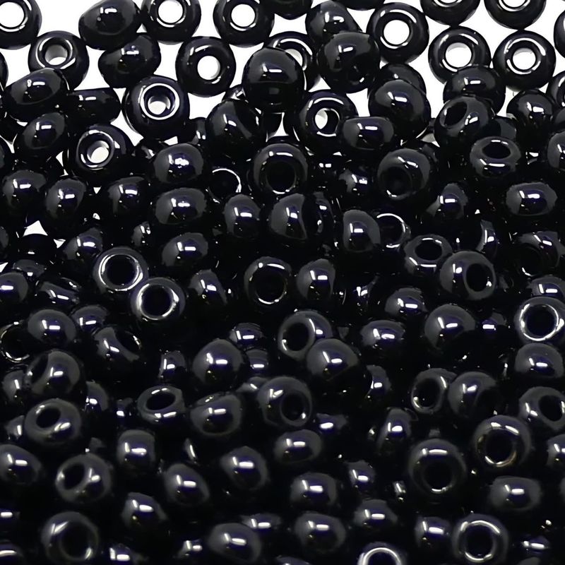#11 Miyuki Seed Beads - Opaque Jet Black, 11-9401-TB, Approx 24 Grams, 1 five inch tube
