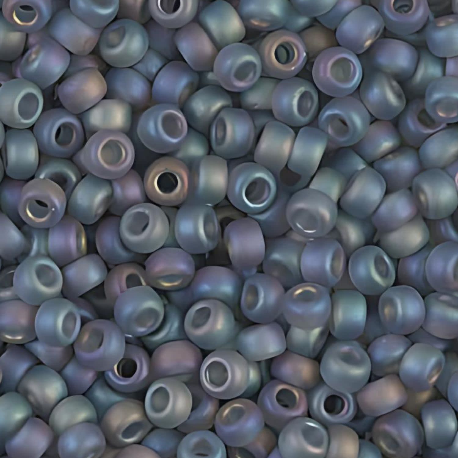 #8 Miyuki Seed Beads - Matte Transparent Grey Rainbow/AB, 8-9152FR-TB, Approx 858 Beads/22 Grams, 1 five inch tube
