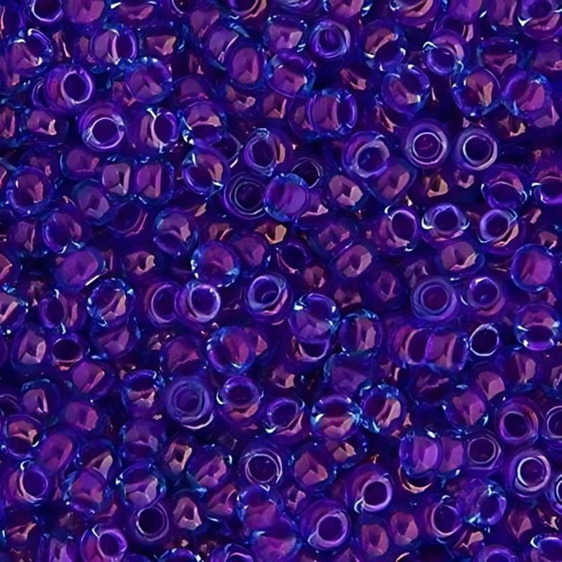 #11 Miyuki Seed Beads - Fuchia Lined Aqua, 11-9346-TB, Approx 24 Grams, 1 five inch tube