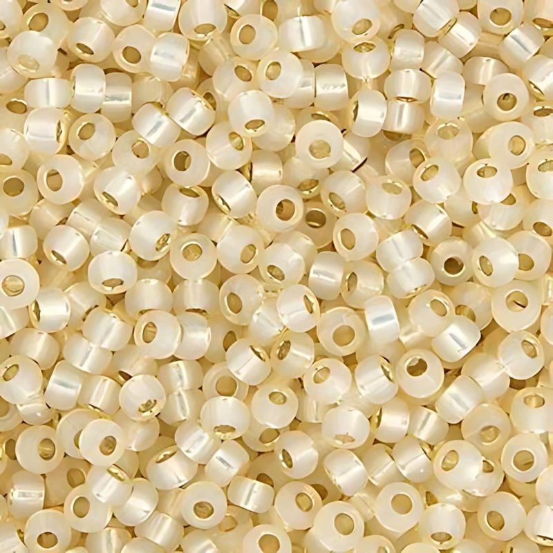 #11 Miyuki Seed Beads - Butter Cream Color Lined, 11-9577-TB, Approx 24 Grams, 1 five inch tube