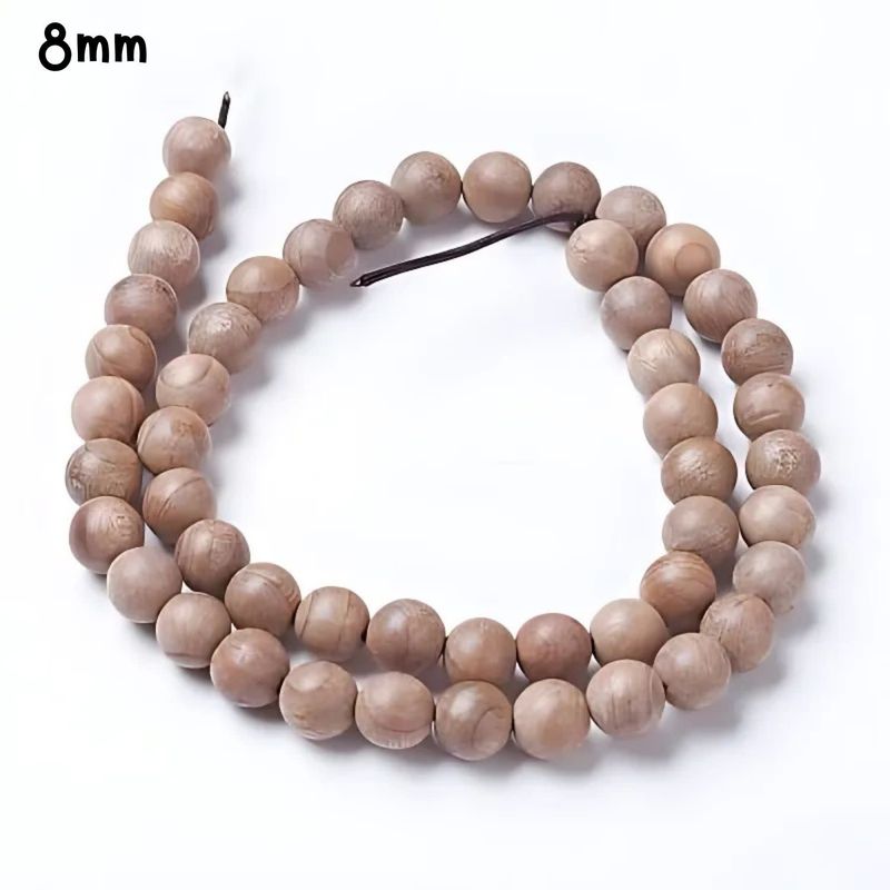 8mm Natural Burly Wood Beads, 15&quot; Strand, Approx 50pcs, Hole 1mm, 35gms/1.23oz