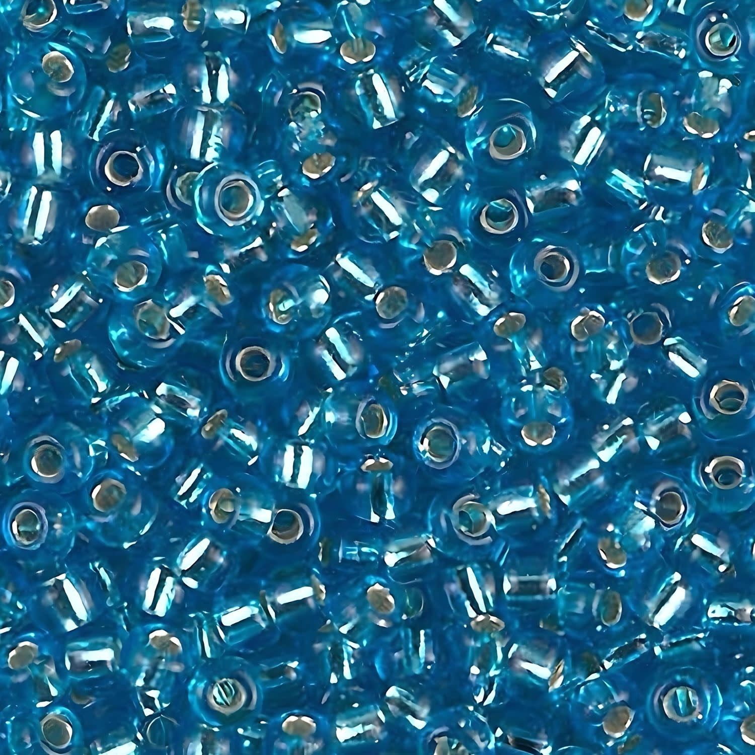 #8 Miyuki Seed Beads - Silver Lined Dark Aqua Blue, 8-92429-TB, Approx 858 Beads/22 Grams, 1 five inch tube