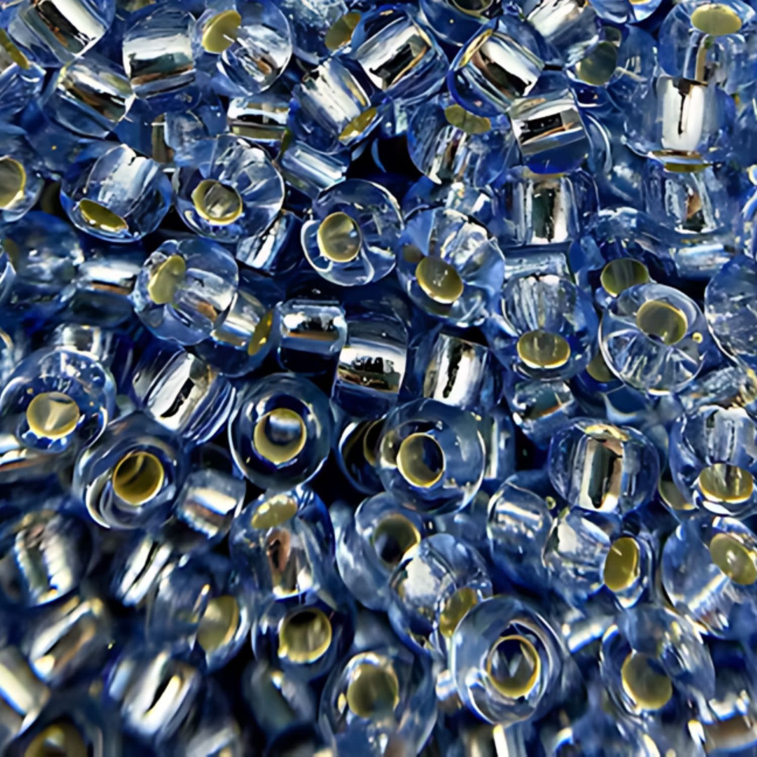 #8 Miyuki Seed Beads - Silver Lined Light Sapphire Blue, 8-92430-TB, Approx 858 Beads/22 Grams, 1 five inch tube