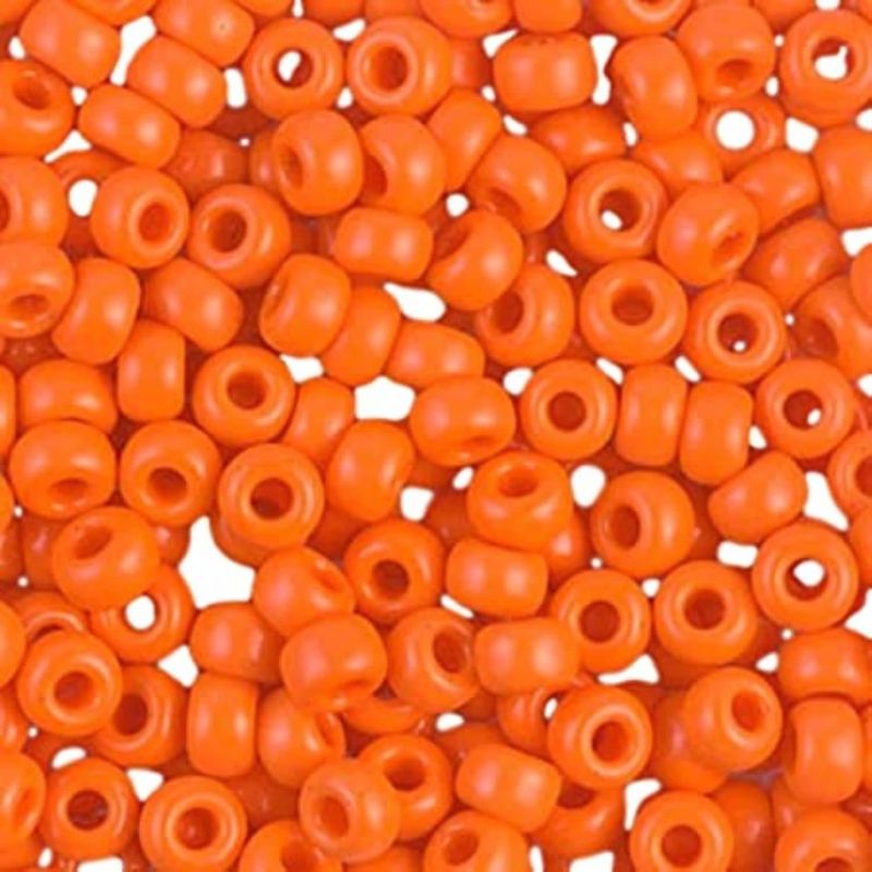 #8 Miyuki Rocailles Seed Beads - Opaque Orange, Approx 440 Beads, 10 Grams/0.35oz