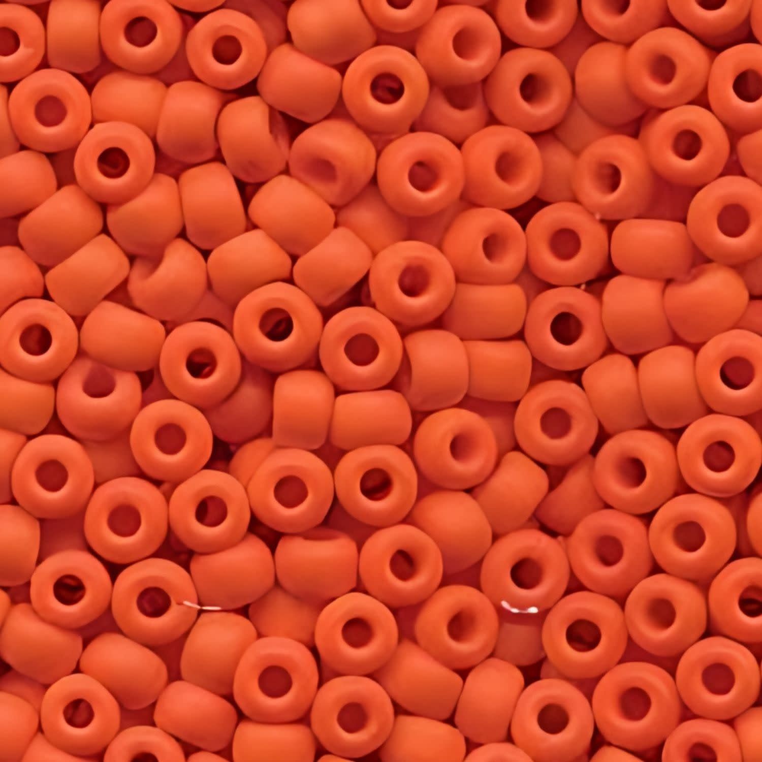 #6 Miyuki Seed Beads - Matte Opaque Orange, 6-9406F-TB, Approx 240 Beads, 1 five inch tube, 20 grams