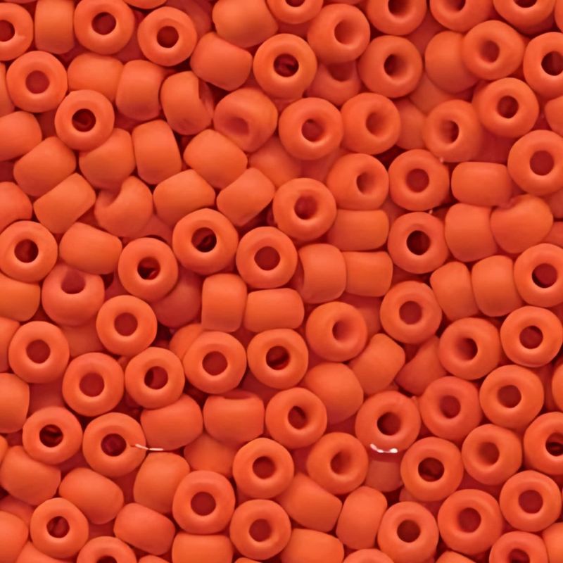 #6 Miyuki Seed Beads - Matte Opaque Orange, 6-9406F-TB, Approx 240 Beads, 1 five inch tube, 20 grams