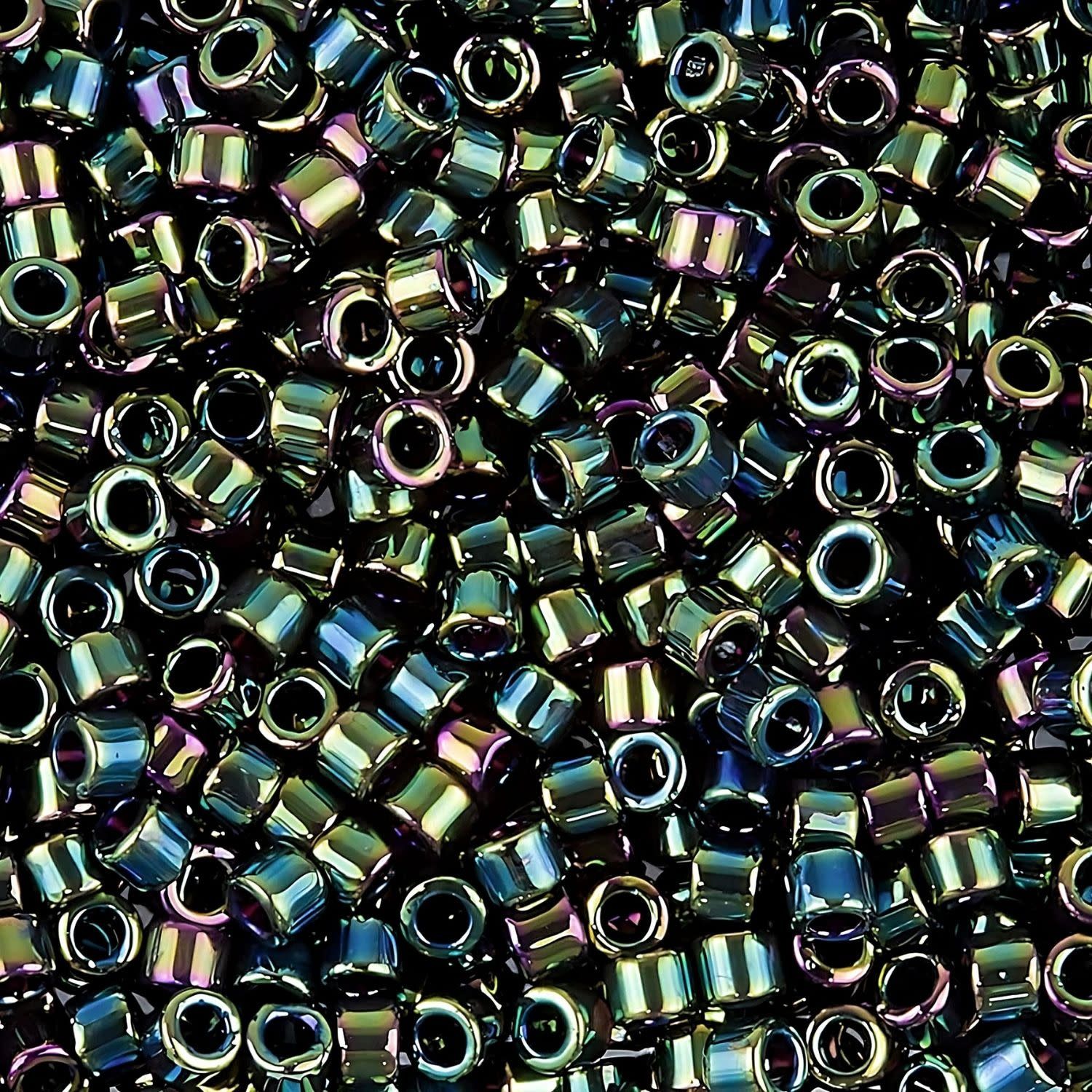#11 Delica Seed Beads, Green Iris, DB003-TB, Approx 1440 Beads, 1 two inch tube, 7.2 grams