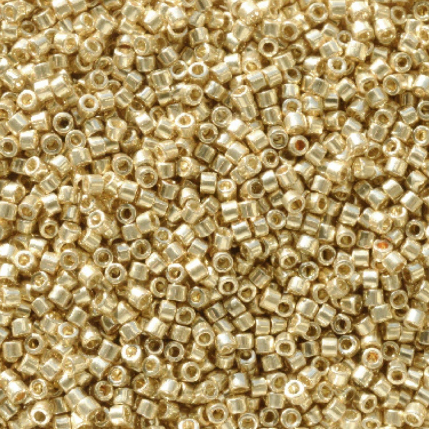 #11 Delica Seed Beads, Duracoat Galvanized Pale Gold, DB2501-TB, Approx 1440 Beads, 1 two inch tube, 7.2 grams