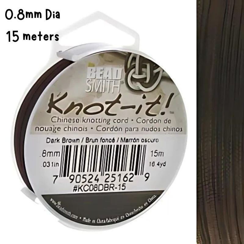 0.8mm Dark Brown, Chinese Knotting Cord, 16.4 Yards/15 Meters, 28gms/1oz
