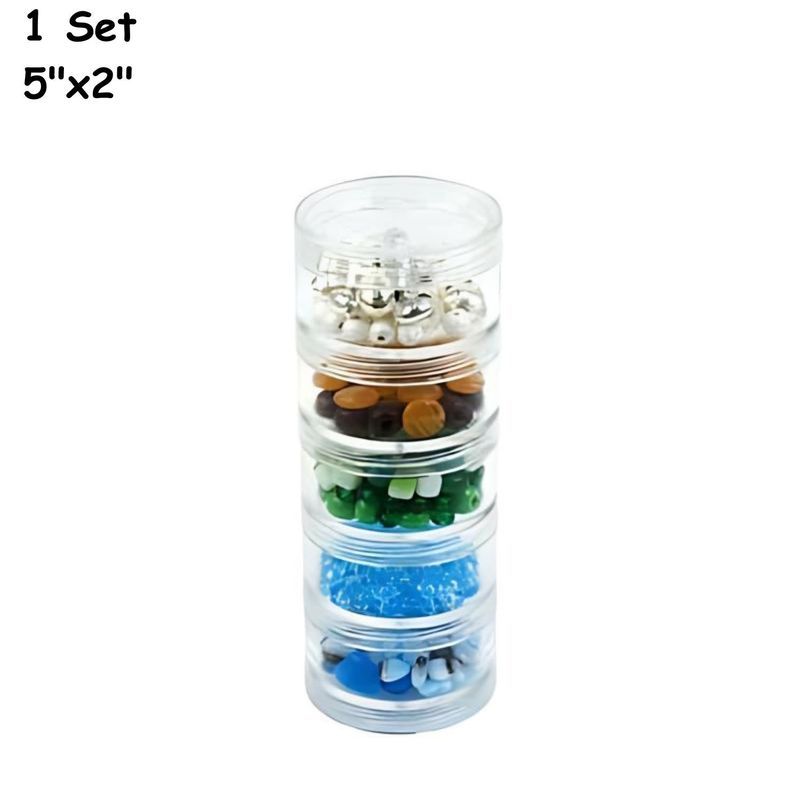 5&#39;&#39;x2&#39;&#39;, Stackable Storage Round, 5 Compartments, 12oz