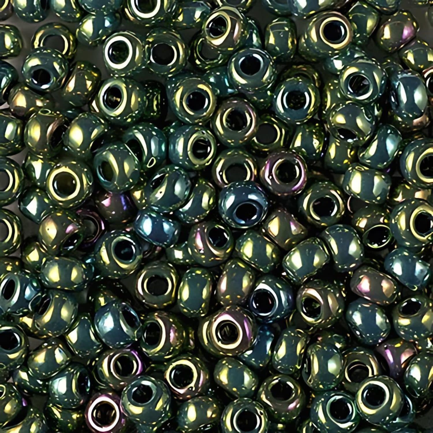 #11 Miyuki Seed Beads - Metallic Dark Green Iris, 11-9465-TB, Approx 24 Grams, 1 five inch tube