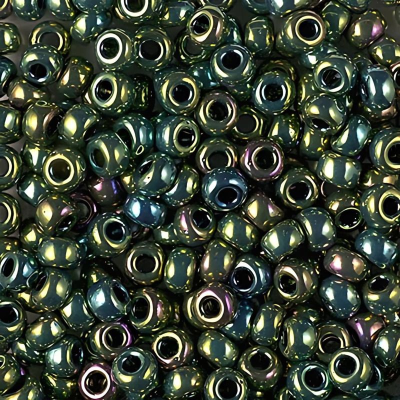 #11 Miyuki Seed Beads - Metallic Dark Green Iris, 11-9465-TB, Approx 24 Grams, 1 five inch tube