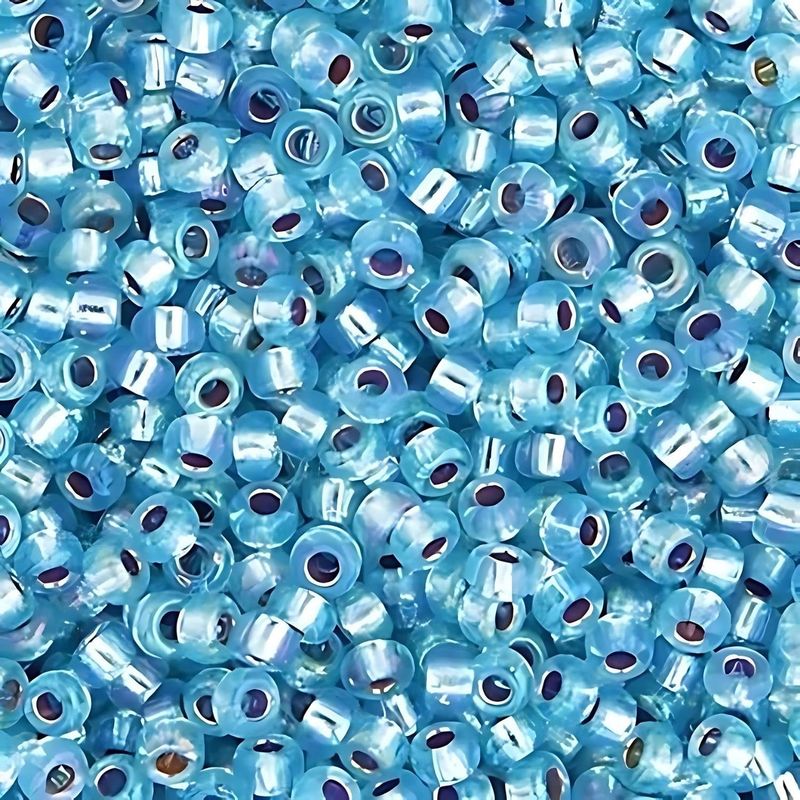 #11 Miyuki Seed Beads - Silver Lined Aqua Ab, 11-91018-TB, Approx 24 Grams, 1 five inch tube