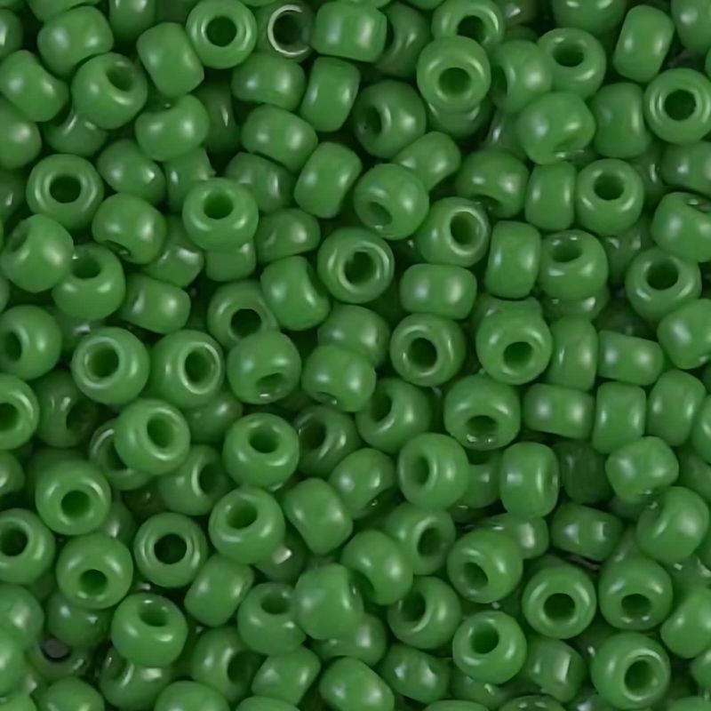 #8 Miyuki Rocailles Seed Beads - Opaque Jade Green, Approx 440 Beads, 10 Grams/0.35oz