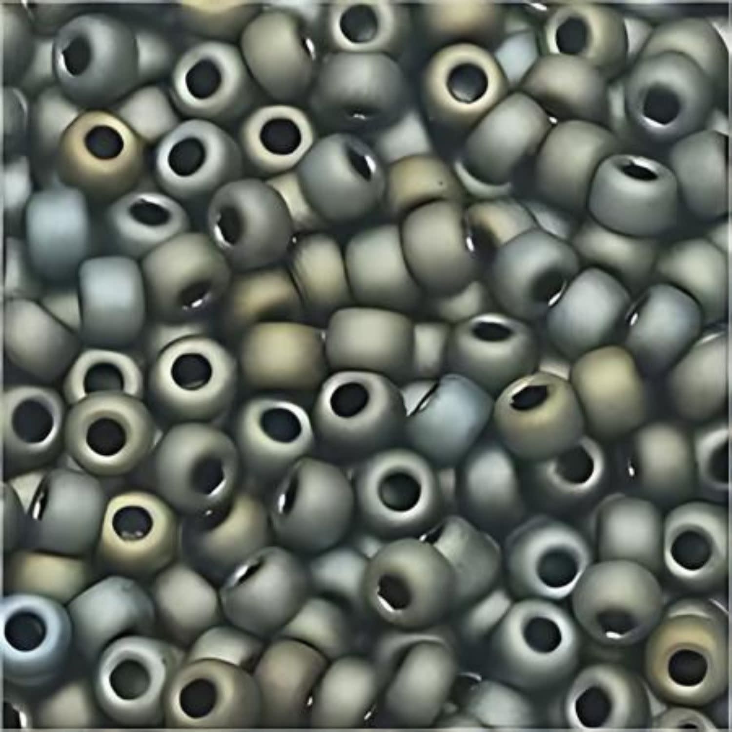 #8 Miyuki Seed Beads - Matte Metallic Grey, 8-92002-TB, Approx 858 Beads/22 Grams, 1 five inch tube