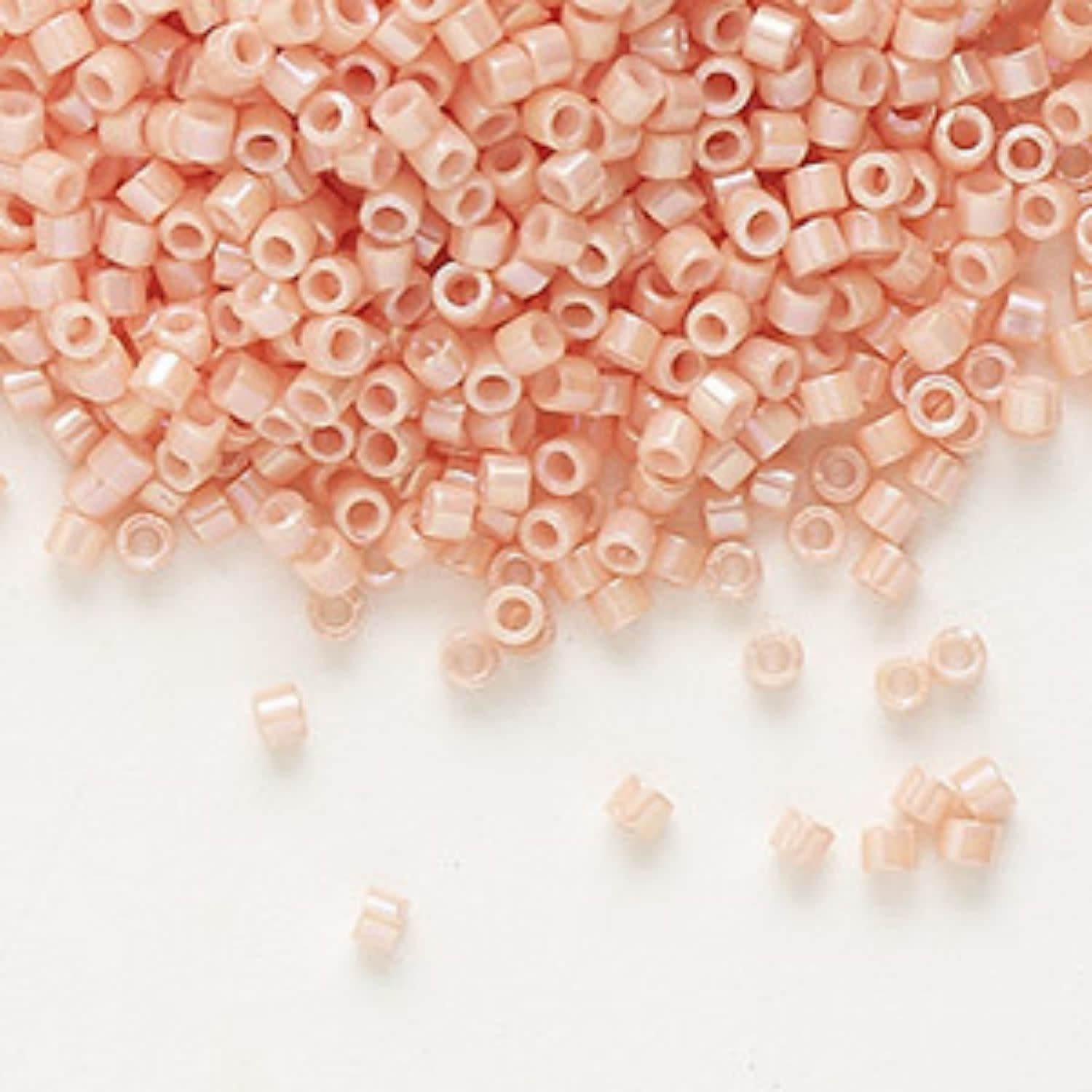 #11 Delica Seed Beads, Opaque Peach Luster, DB207-TB, Approx 1440 Beads, 1 two inch tube, 7.2 grams