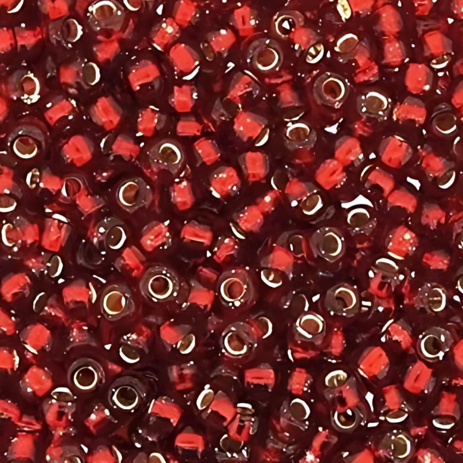 #8 Miyuki Seed Beads - Silver Lined Ruby Red, 8-911-TB, Approx 858 Beads/22 Grams, 1 five inch tube