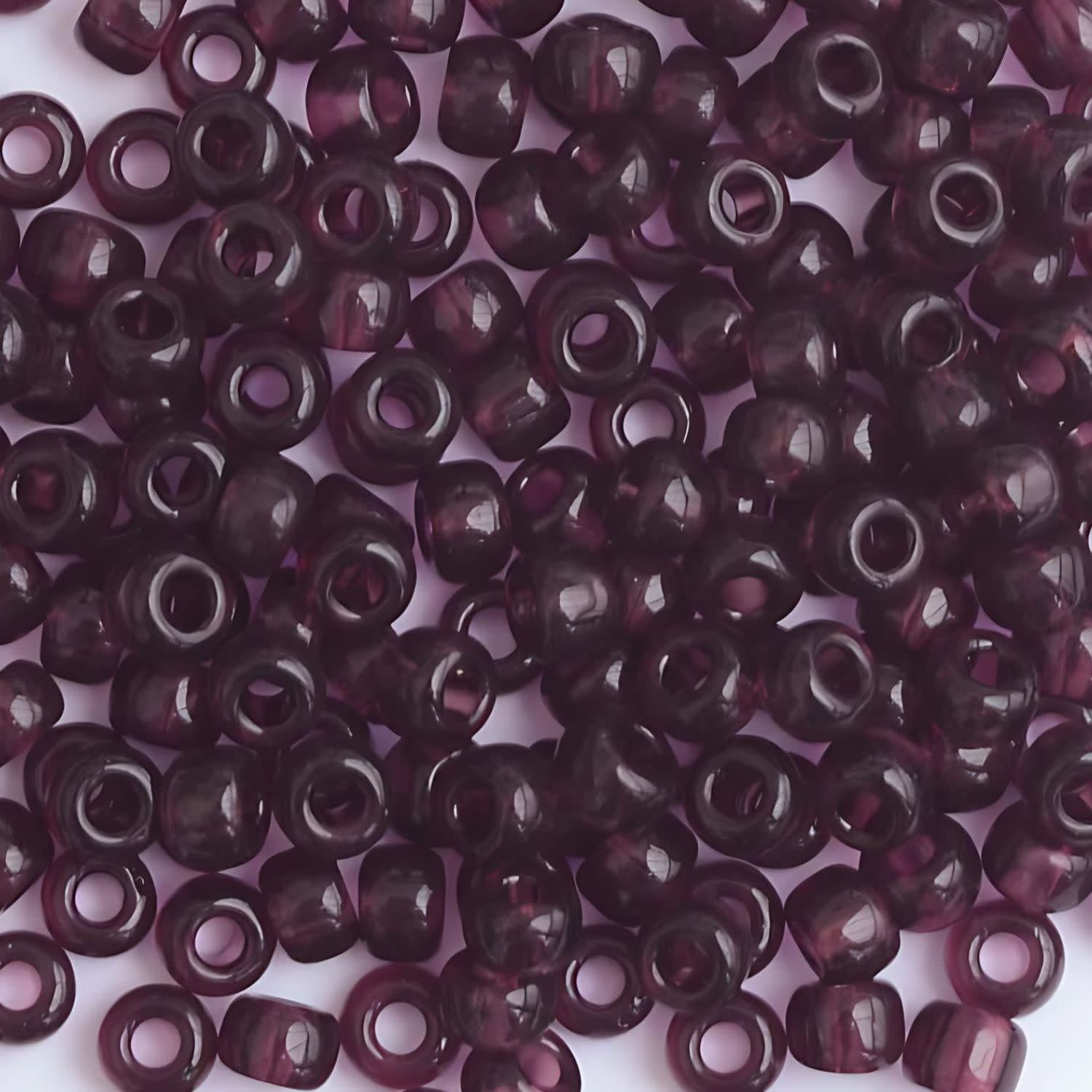 #8 Miyuki Seed Beads - Transparent Dark Smoky Amethyst, 8-9153-TB, Approx 858 Beads/22 Grams, 1 five inch tube