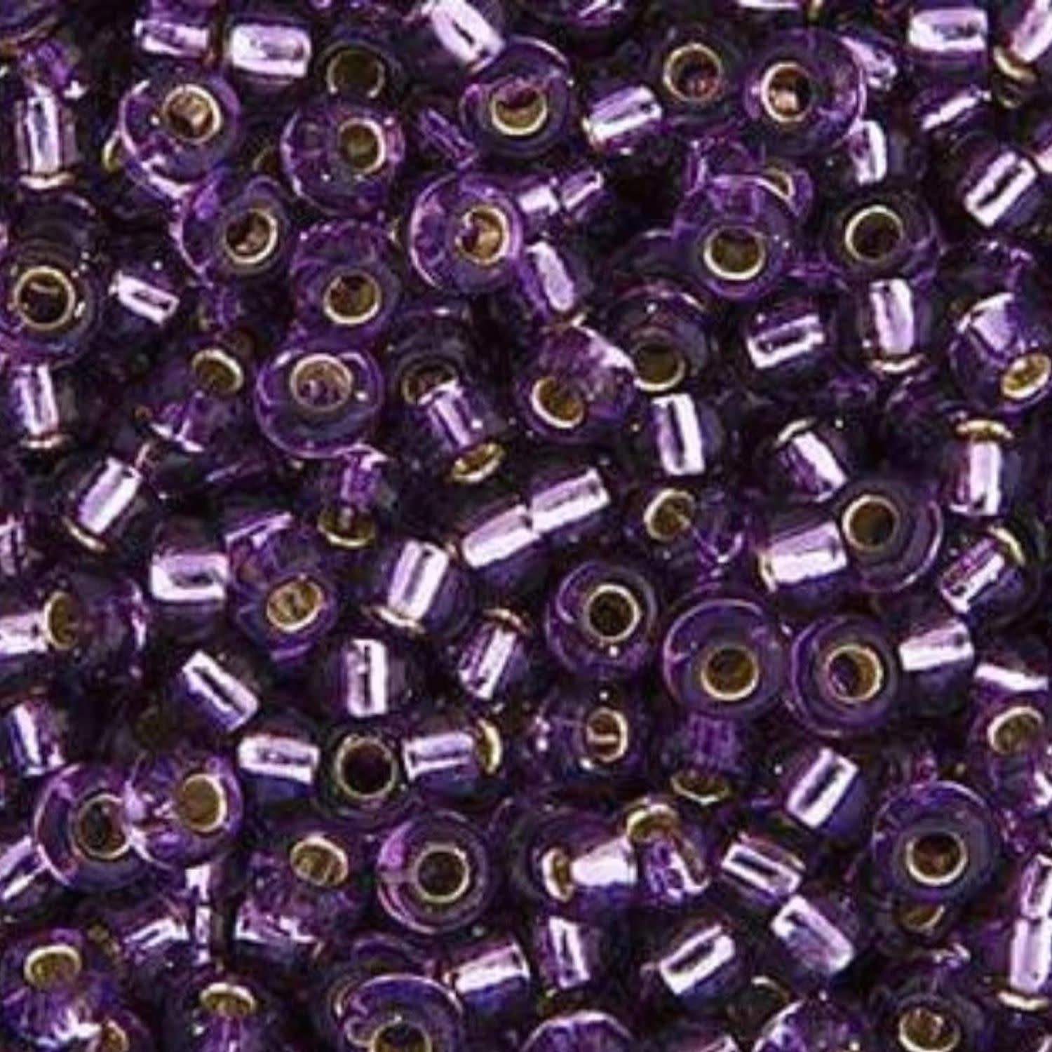 #8 Miyuki Seed Beads - Silver Lined Amethyst, 8-924-TB, Approx 858 Beads/22 Grams, 1 five inch tube