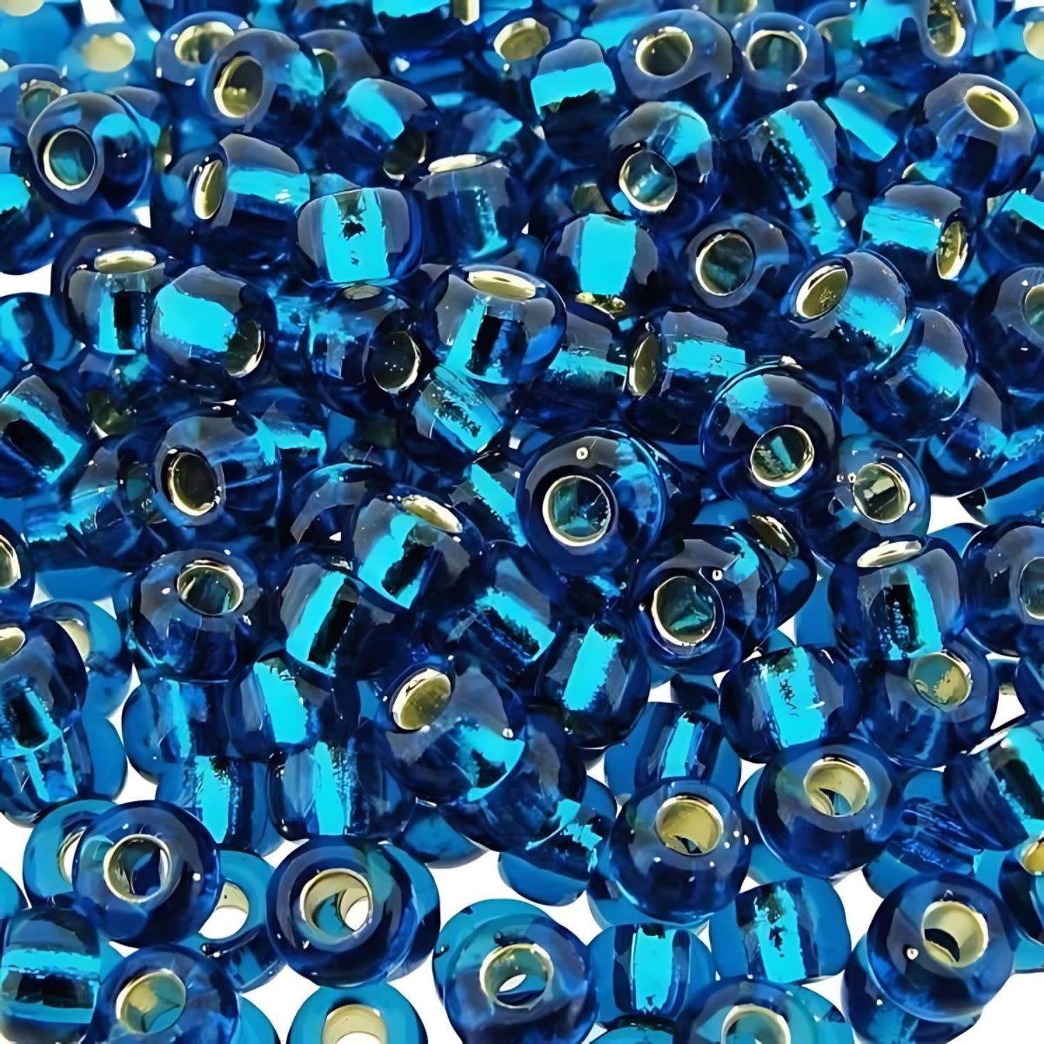#8 Miyuki Seed Beads - Silver Lined Capri Blue, 8-925-TB, Approx 858 Beads/22 Grams, 1 five inch tube