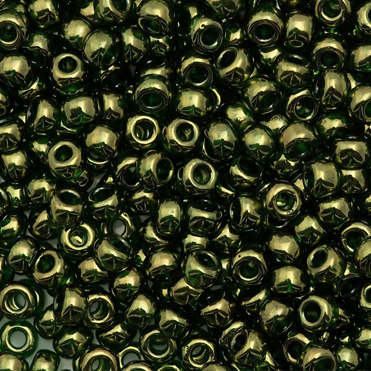 #8 Miyuki Seed Beads - Olive Gold Luster Green, 8-9306-TB, Approx 858 Beads/22 Grams, 1 five inch tube