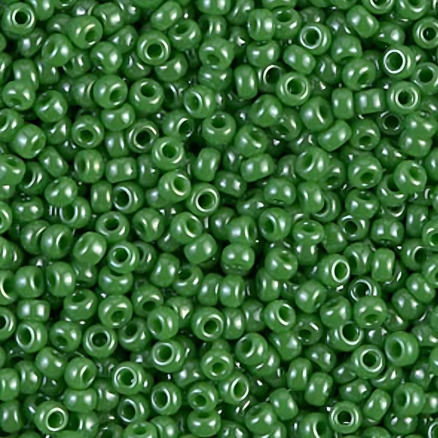 #11 Miyuki Seed Beads - Opaque Jade Green Luster, 11-9431-TB, Approx 24 Grams, 1 five inch tube