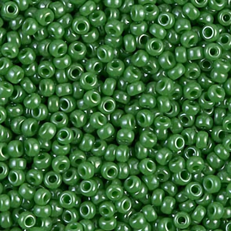 #11 Miyuki Seed Beads - Opaque Jade Green Luster, 11-9431-TB, Approx 24 Grams, 1 five inch tube